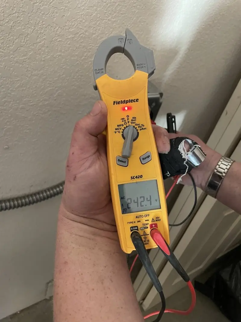 Voltage testing with clamp meter during Generator Installation in South Whittier